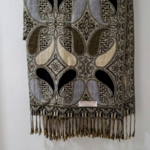 Écharpe Cachemire Pur Pashmina 200x75 Cm - Cachemire Artisanal Bleu Marine - Foulard Luxe